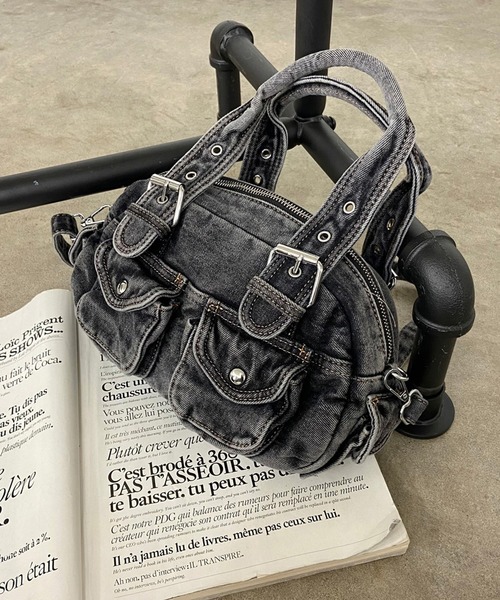 non-hedge（ノンヘッジ）の「デニム2WAYミニショルダーバッグ（ショルダーバッグ・レディース・ブラック/ブルー・FREE）」の11枚目の写真