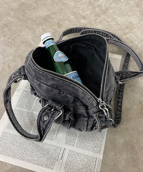 non-hedge（ノンヘッジ）の「デニム2WAYミニショルダーバッグ（ショルダーバッグ・レディース・ブラック/ブルー・FREE）」の12枚目の写真