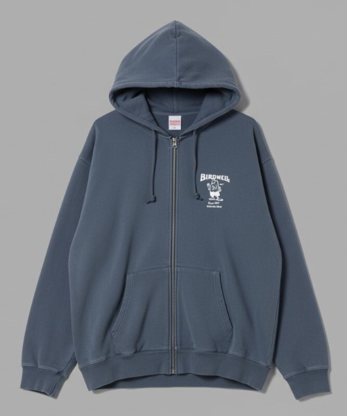 BIRDWELL(バードウェル)の「【BIRDWELL/バードウェル】61 PGM ZIP HOODIE-JP 日本別注 ピグメント加工 ブランドロゴ バックプリント ジップアップパーカー フーディー(パーカー・メンズ・グレー・LARGE/MEDIUM/X-LARGE)」の2枚目の写真