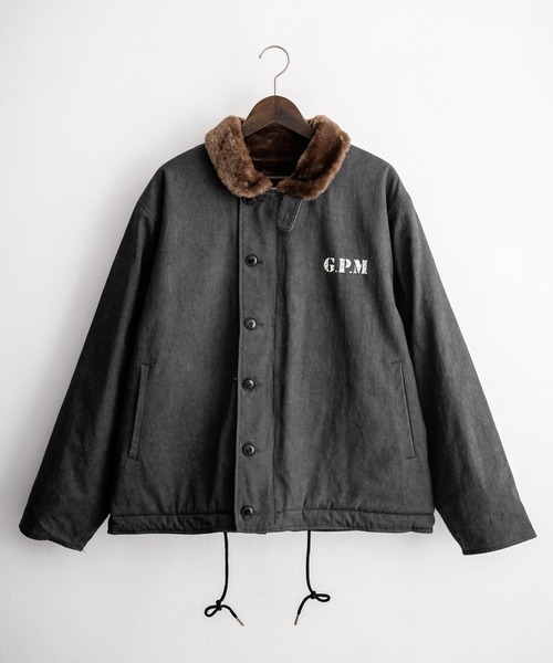 KRIFF MAYER（クリフメイヤー）の「KRIFF MAYER クリフメイヤー バックグラフィックプリント裏ボアデッキジャケット 2525109（ミリタリージャケット・メンズ・カーキ/チャコール/ベージュ・XL/L/M）」の22枚目の写真