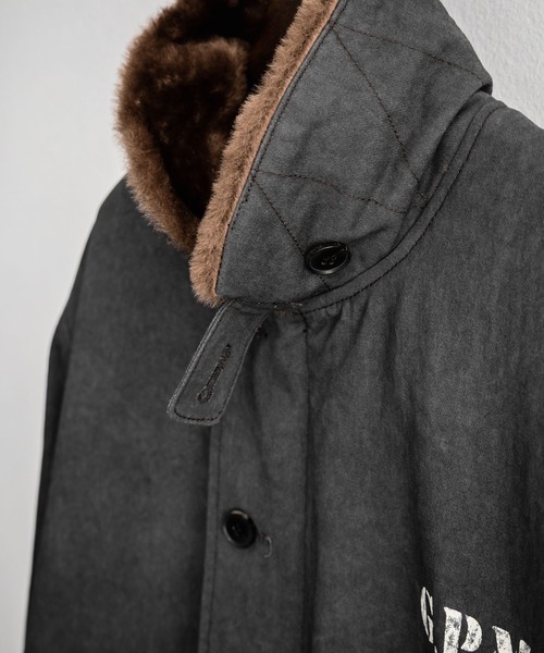 KRIFF MAYER（クリフメイヤー）の「KRIFF MAYER クリフメイヤー バックグラフィックプリント裏ボアデッキジャケット 2525109（ミリタリージャケット・メンズ・カーキ/チャコール/ベージュ・XL/L/M）」の18枚目の写真