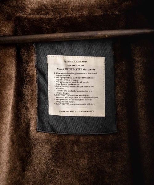 KRIFF MAYER（クリフメイヤー）の「KRIFF MAYER クリフメイヤー バックグラフィックプリント裏ボアデッキジャケット 2525109（ミリタリージャケット・メンズ・カーキ/チャコール/ベージュ・XL/L/M）」の12枚目の写真
