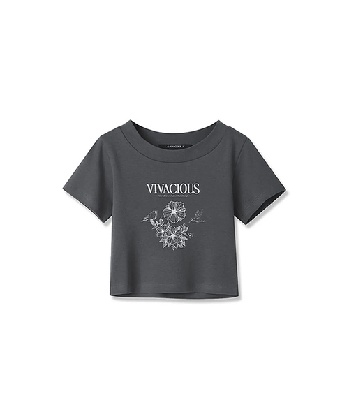 Vivacious(ビバシャス)の「Forest Crop T-shirt - 3COL(Tシャツ/カットソー・レディース・ブラック/ホワイト/チャコール・MEDIUM/SMALL)」の3枚目の写真