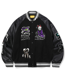 MAINBOOTH（メインブース）の「Creepy Devil Varsity Jacket(BLACK)（スタジャン）」