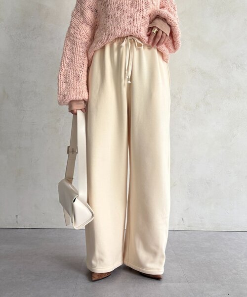 DouDou(ドゥドゥ)の「ボンバーヒートスウェットパンツ(その他パンツ・レディース・グレー/アイボリー・38/36)」の8枚目の写真