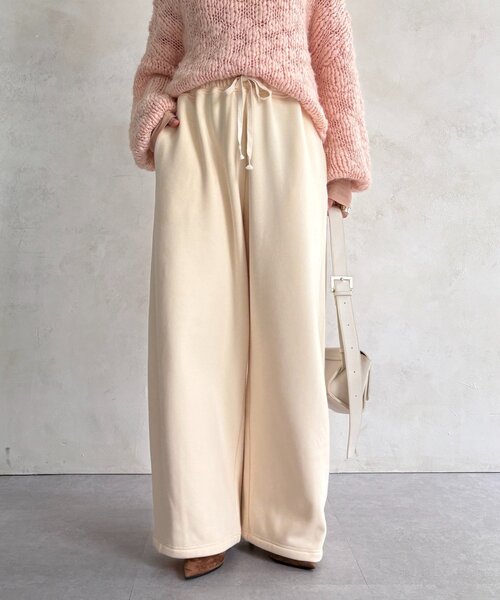 DouDou(ドゥドゥ)の「ボンバーヒートスウェットパンツ(その他パンツ・レディース・グレー/アイボリー・38/36)」の9枚目の写真