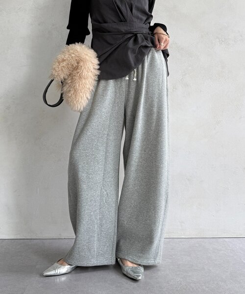 DouDou(ドゥドゥ)の「ボンバーヒートスウェットパンツ(その他パンツ・レディース・グレー/アイボリー・38/36)」の16枚目の写真