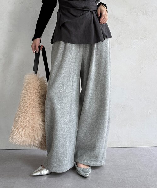 DouDou(ドゥドゥ)の「ボンバーヒートスウェットパンツ(その他パンツ・レディース・グレー/アイボリー・38/36)」の19枚目の写真