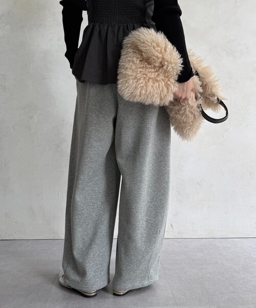 DouDou(ドゥドゥ)の「ボンバーヒートスウェットパンツ(その他パンツ・レディース・グレー/アイボリー・38/36)」の20枚目の写真