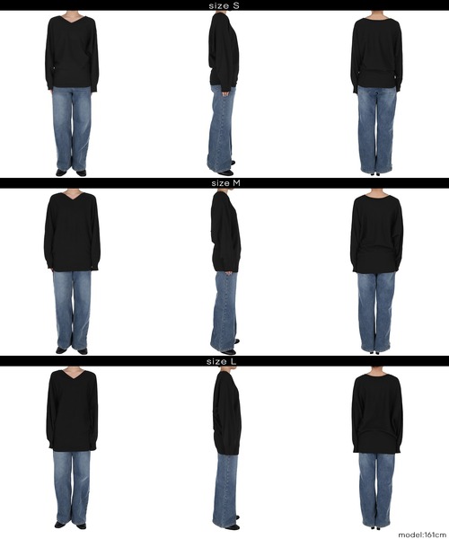 coca（coca）（コカ）の「Vネックニットチュニック（チュニック・レディース・ブラック/カーキ・L/M/S）」の16枚目の写真