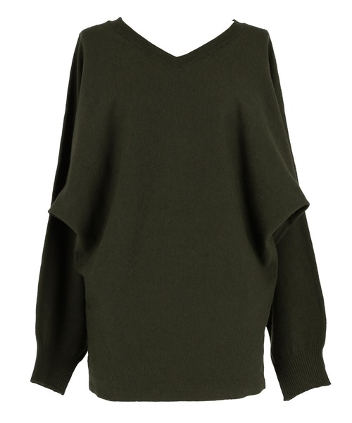 coca（coca）（コカ）の「Vネックニットチュニック（チュニック・レディース・ブラック/カーキ・L/M/S）」の22枚目の写真