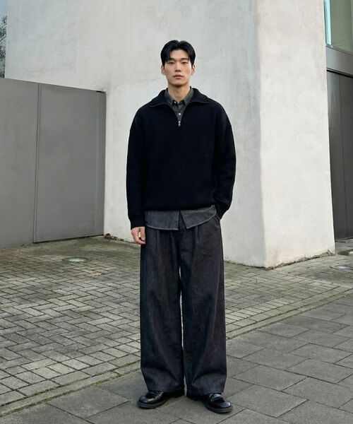 VERYVAIN(ベリベーン)の「RAVINE TEX ZIP-UP KNIT (BLACK)(ニット/セーター・メンズ・その他・MEDIUM/LARGE)」の2枚目の写真