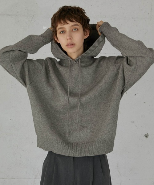 【LA PEAU DE GEM】knit hoodie/ニットフーディ LA PEAU DE GEM】knit hoodie/ニットフーディ（パーカー）｜LA PEAU DE