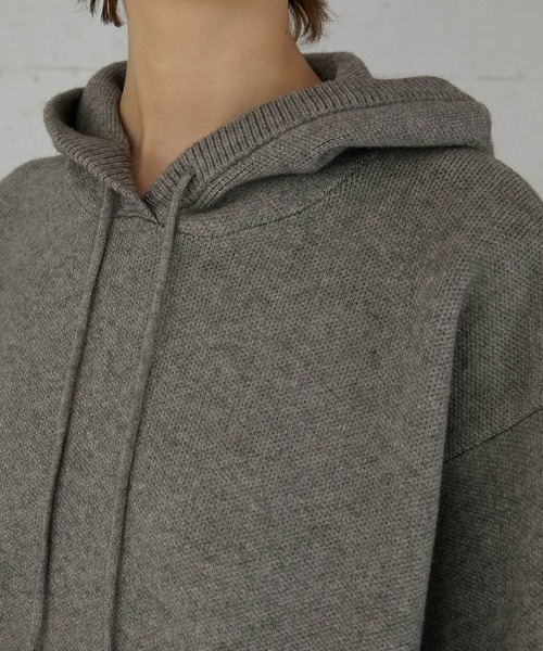 セール】【LA PEAU DE GEM】knit hoodie/ニットフーディ（パーカー