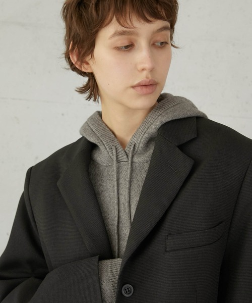 セール】【LA PEAU DE GEM】knit hoodie/ニットフーディ（パーカー