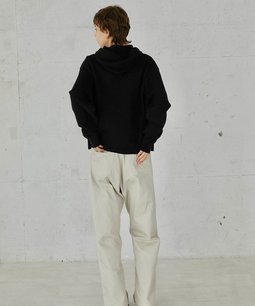 LA PEAU DE GEM（ラポドゥジェム）の「【LA PEAU DE GEM】knit hoodie/ニットフーディ（パーカー・レディース・ブラック/グレー・FREE）」の12枚目の写真