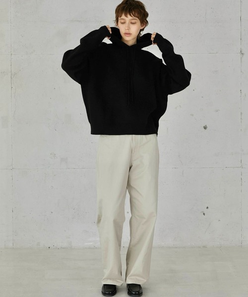 セール】【LA PEAU DE GEM】knit hoodie/ニットフーディ（パーカー