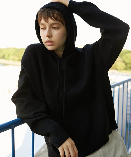 LA PEAU DE GEM】knit hoodie/ニットフーディ（パーカー）｜LA PEAU DE