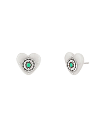 totem heart earrings-ivory