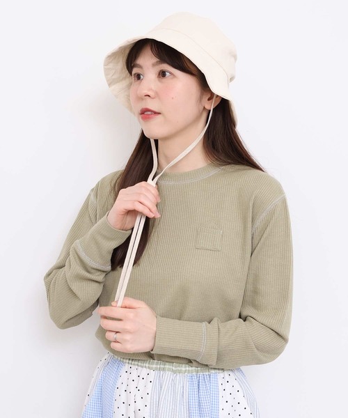 l'atelier du savon(アトリエドサボン)の「washi cotton おうちのバケットハット(ハット・レディース・ピンク/カーキ・FREE)」の5枚目の写真