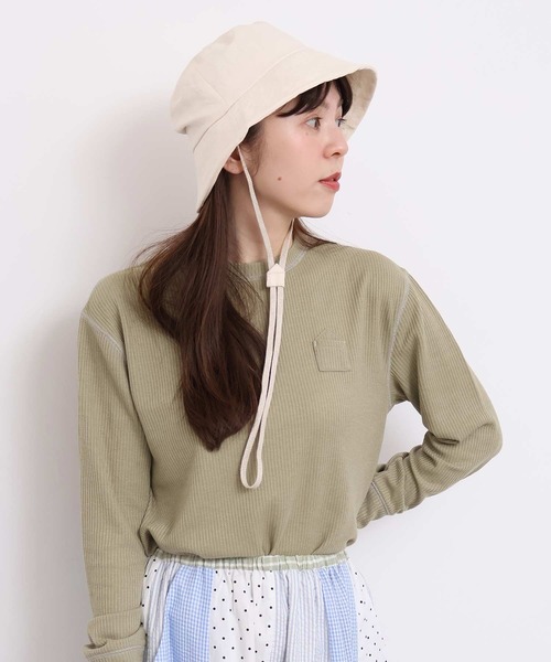 l'atelier du savon(アトリエドサボン)の「washi cotton おうちのバケットハット(ハット・レディース・ピンク/カーキ・FREE)」の6枚目の写真