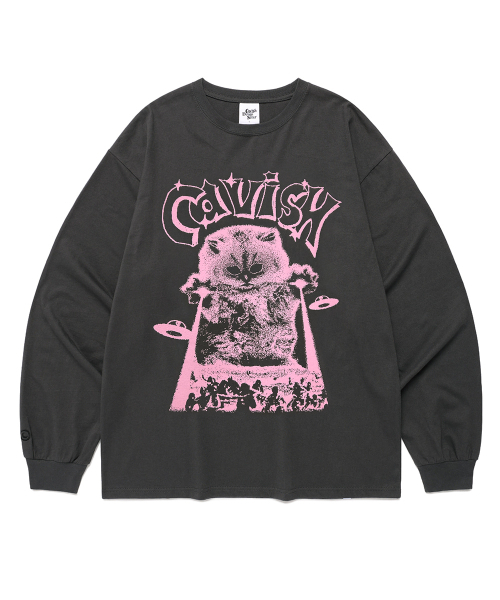 Cavish(カビシ)の「INVADER LS TEE CHARCOAL(CV2EFUT551A)(Tシャツ/カットソー・レディース・チャコール・SMALL/MEDIUM/LARGE)」の1枚目の写真