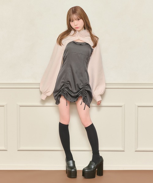 apres jour（アプレジュール）の「シャーリングミニキャミワンピース（ワンピース・レディース・グレー/ブラウン系その他/ブラック/ボルドー・X-LARGE/MEDIUM/SMALL）」の20枚目の写真