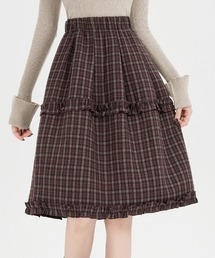 Nia | Nia(ニア)/チェック切り替えミディアムスカート(スカート)