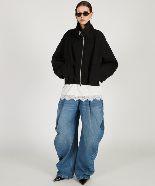 PRANK PROJECT（プランクプロジェクト）の「【2026Spring Pre-Order】ボリュームタックフォルムブルゾン / Volume-Tucked Form Blouson（ブルゾン・レディース・ブラック/アイボリー・FREE）」の4枚目の写真