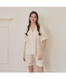 LUNALUZ STUDIO（ルナルス）の「Women's Creamy Short Sleeve Collar Two Piece Pajamas（ルームウェア/パジャマ）」