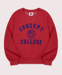 CONCEPTCOLLEGE（コンセプトカレッジ）の「Classic Big Logo Pigment Raglan Sweatshirt_Vintage Red [Unisex]（スウェット）」