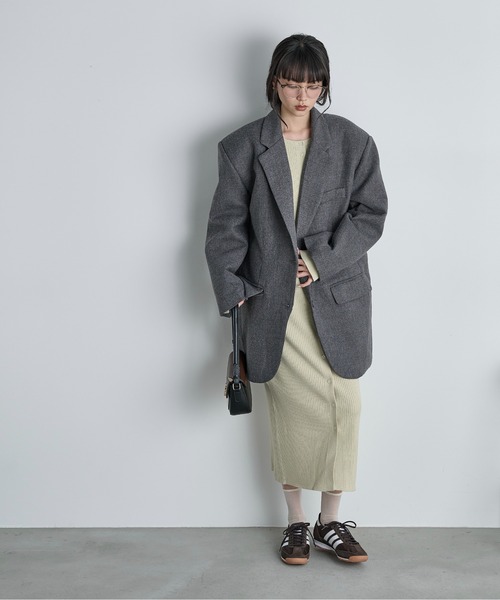 THE YOn(ザヨン)の「2WAYフレアスリーブリブニットワンピース(ワンピース・レディース・グレー/アイボリー/ライム/ネイビー・FREE)」の19枚目の写真