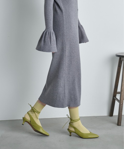 THE YOn(ザヨン)の「2WAYフレアスリーブリブニットワンピース(ワンピース・レディース・グレー/アイボリー/ライム/ネイビー・FREE)」の15枚目の写真