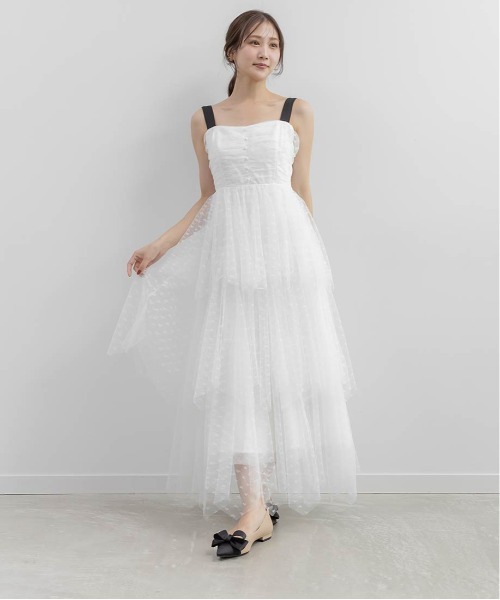 RANDA(ランダ)の「【Heart Collection】ハートチュールリボンティアードワンピース(ワンピース・レディース・ブラック/ホワイト・0/1)」の10枚目の写真