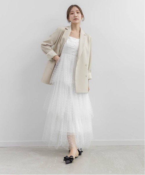 RANDA(ランダ)の「【Heart Collection】ハートチュールリボンティアードワンピース(ワンピース・レディース・ブラック/ホワイト・0/1)」の12枚目の写真