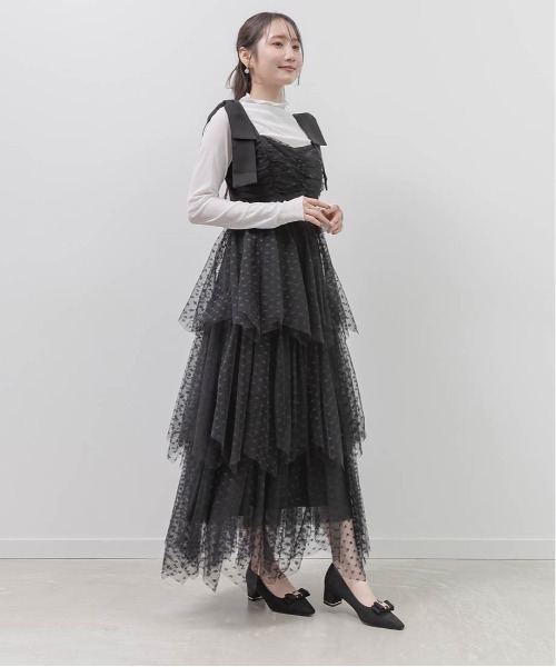 RANDA(ランダ)の「【Heart Collection】ハートチュールリボンティアードワンピース(ワンピース・レディース・ブラック/ホワイト・0/1)」の18枚目の写真