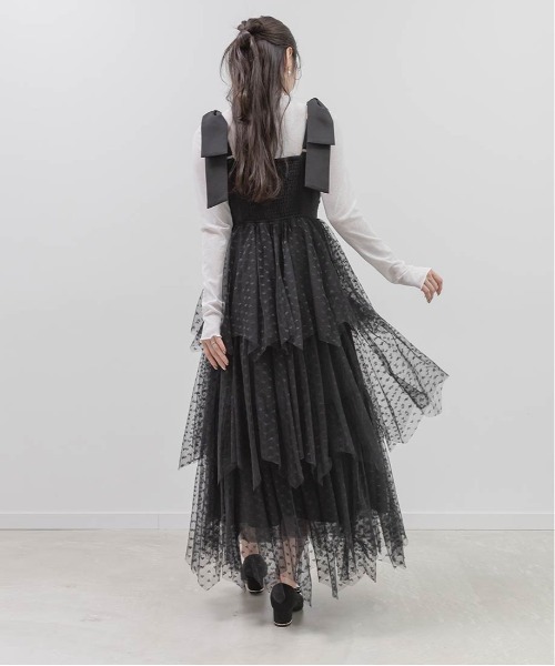 RANDA(ランダ)の「【Heart Collection】ハートチュールリボンティアードワンピース(ワンピース・レディース・ブラック/ホワイト・0/1)」の19枚目の写真