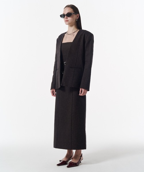 JOSE MOON(ジョゼムーン)の「NO COLLAR JACKET/ノーカラージャケット(ノーカラージャケット・レディース・ブラック/ブラウン・38/36)」の11枚目の写真