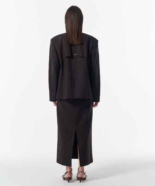 JOSE MOON(ジョゼムーン)の「NO COLLAR JACKET/ノーカラージャケット(ノーカラージャケット・レディース・ブラック/ブラウン・38/36)」の12枚目の写真