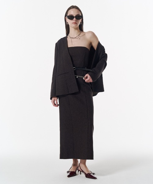 JOSE MOON(ジョゼムーン)の「NO COLLAR JACKET/ノーカラージャケット(ノーカラージャケット・レディース・ブラック/ブラウン・38/36)」の14枚目の写真