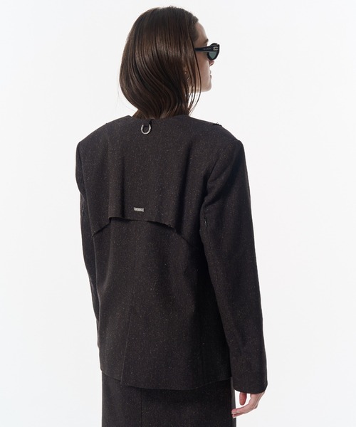 JOSE MOON(ジョゼムーン)の「NO COLLAR JACKET/ノーカラージャケット(ノーカラージャケット・レディース・ブラック/ブラウン・38/36)」の5枚目の写真