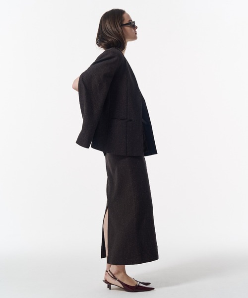 JOSE MOON(ジョゼムーン)の「NO COLLAR JACKET/ノーカラージャケット(ノーカラージャケット・レディース・ブラック/ブラウン・38/36)」の18枚目の写真