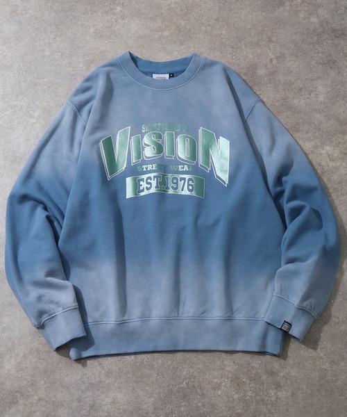 VISION STREET WEAR（ヴィジョンストリートウェア）の「【VISION STREET WEAR/ヴィジョンストリートウェア】Bleach College TRN/ブリーチ加工 カレッジロゴ スウェット トレーナー（スウェット・メンズ・ライトグレー/ブルー/ブラック・LL/L/M）」の17枚目の写真