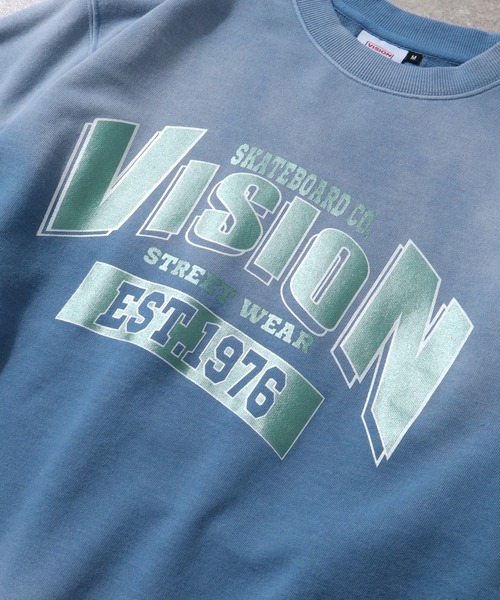 VISION STREET WEAR（ヴィジョンストリートウェア）の「【VISION STREET WEAR/ヴィジョンストリートウェア】Bleach College TRN/ブリーチ加工 カレッジロゴ スウェット トレーナー（スウェット・メンズ・ライトグレー/ブルー/ブラック・LL/L/M）」の18枚目の写真