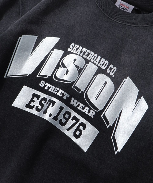 VISION STREET WEAR（ヴィジョンストリートウェア）の「【VISION STREET WEAR/ヴィジョンストリートウェア】Bleach College TRN/ブリーチ加工 カレッジロゴ スウェット トレーナー（スウェット・メンズ・ライトグレー/ブルー/ブラック・LL/L/M）」の9枚目の写真