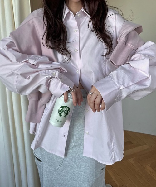 WILLFULLY（ウィルフリー）の「back volume statement cocoon shirt（シャツ/ブラウス・レディース・ブルー/ピンク/イエロー系・FREE）」の3枚目の写真