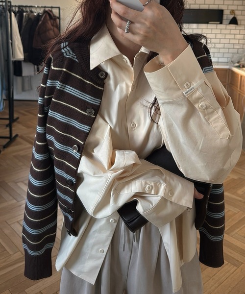 WILLFULLY（ウィルフリー）の「back volume statement cocoon shirt（シャツ/ブラウス・レディース・ブルー/ピンク/イエロー系・FREE）」の13枚目の写真