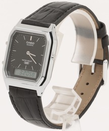 CASIO カシオ/ アナログデジタル ヴィンテージシリーズ 日常生活用防水 クラシック アナデジ ウォッチ レトロ ユニセックス レザーバンド // AQシリーズ