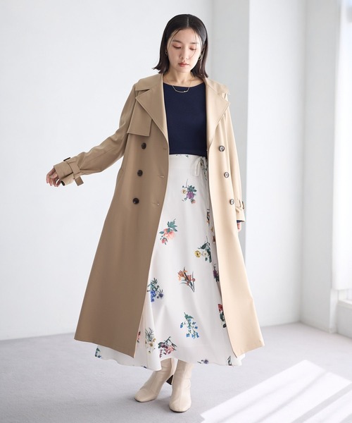 Andemiu（アンデミュウ）の「ボタニカルフラワーフレアスカート639130（スカート・レディース・ネイビー/グレイッシュベージュ・FREE）」の8枚目の写真