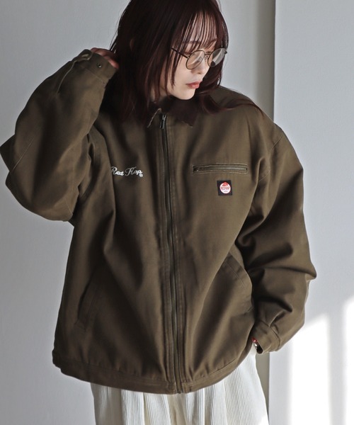 RED KAP（レッドキャップ）の「【RED KAP/レッドキャップ】 襟コーデュロイダックジャケット（ブルゾン・レディース・ブラック/カーキ/ベージュ・M/L/XL）」の3枚目の写真